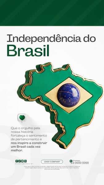 SETE DE SETEMBRO INDEPENDÊNCIA DO BRASIL SOCIAL MEDIA PSD EDITÁVEL 3 STORY