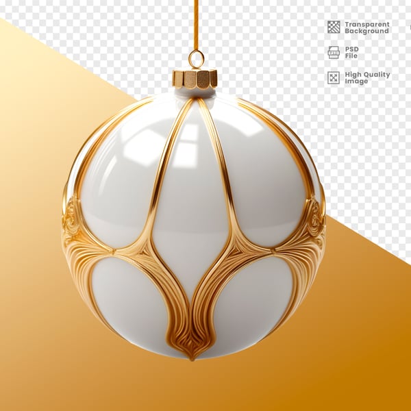 ELEMENTO 3D BOLA DOURADA DECORAÇÃO NATAL ANO NOVO PNG