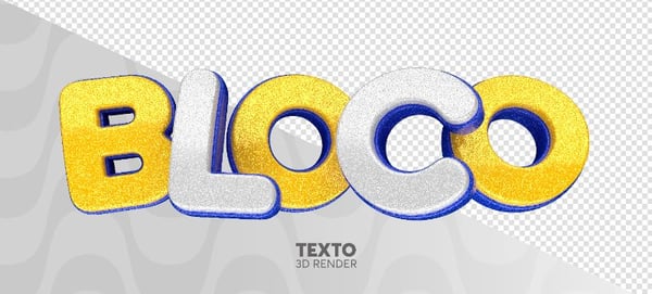 TEXTO 3D BLOCO DE CARNAVAL