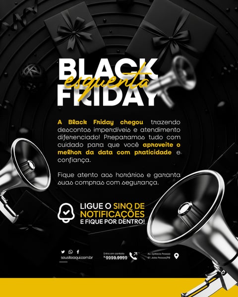 BLACK FRIDAY AVISO COMUNICADO ANÚNCIO SOCIAL MEDIA PSD EDITÁVEL 16