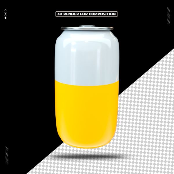 LATA DE CERVEJA 3D PARA COMPOSIÇÃO