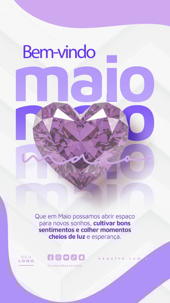 BEM VINDO MAIO SAUDAÇÃO MÊS SOCIAL MEDIA POST EDITÁVEL STORY