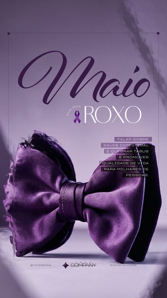 Maio Roxo CONSCIENTIZAÇÃO DOENÇAS INFLAMATÓRIAS INTESTINAIS SOCIAL MEDIA PSD EDITÁVEL 2 story