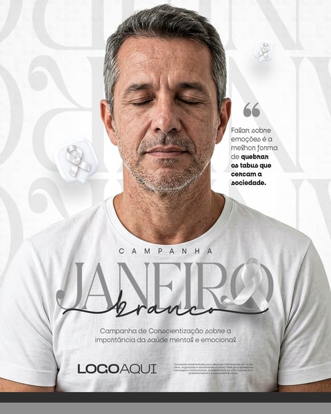 JANEIRO BRANCO SAÚDE MENTAL SOCIAL MEDIA FLYER PSD EDITÁVEL