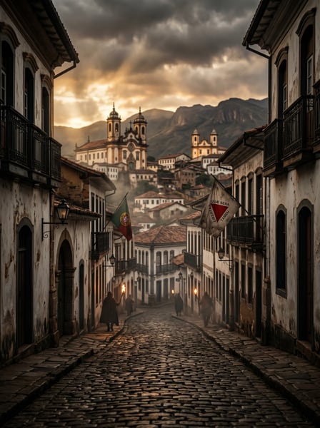FOTO OURO PRETO RUA DE PEDRA IGREJA MATRIZ MINAS GERAIS