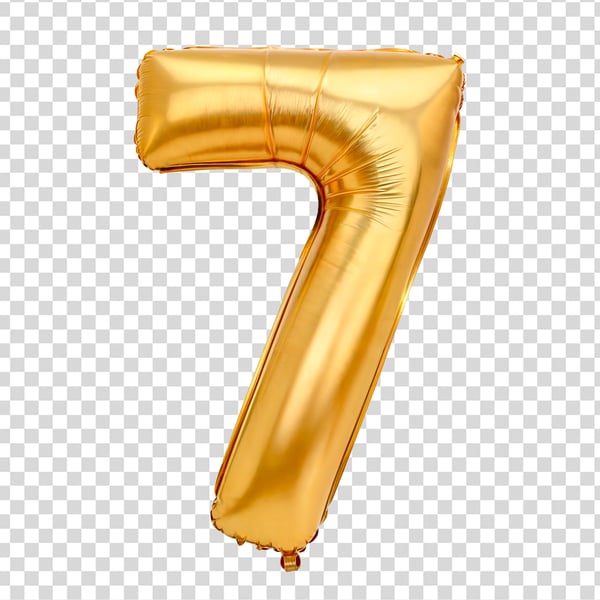 NÚMERO 7 FORMATO DE BALÃO ELEMENTO 3D PNG