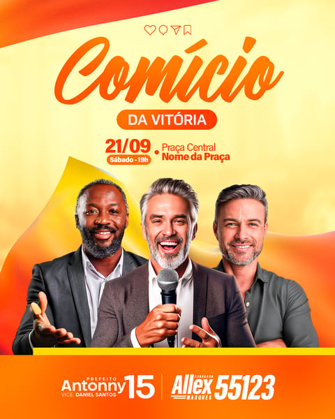 SOCIAL MEDIA POLÍTICA, COMÍCIO DA VITÓRIA, ELEIÇÕES, CAMPANHA POLÍTICA