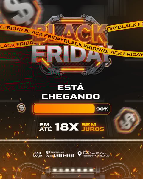 Ofertas Black Friday Loja de Eletrônicos Social Media PSD Editável