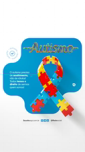 DIA MUNDIAL DE CONSCIENTIZAÇÃO DO AUTISMO 2 DE ABRIL SOCIAL MEDIA PSD EDITÁVEL