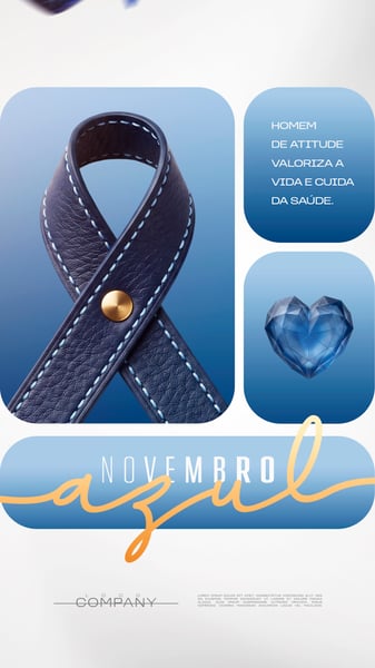 NOVEMBRO AZUL CUIDADOS COM A SAÚDE MASCULINA SOCIAL MEDIA FLYER PSD EDITÁVEL STORY