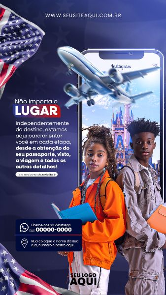 STORY - VISTO AMERICANO | INTERCÂMBIO | PSD EDITÁVEL