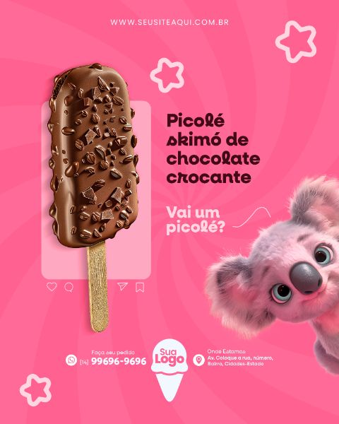 FEED VERTICAL - SORVETERIA - SORVETE | SOCIAL MEDIA | PSD EDITÁVEL