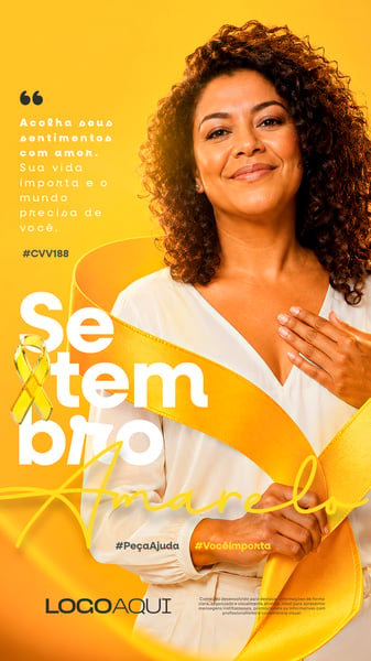 CAMPANHA SETEMBRO AMARELO SOCIAL MEDIA FLYER PSD EDITÁVEL STORY