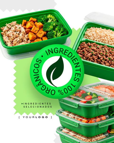 MARMITA FITNESS INGREDIENTES ORGÂNICOS SOCIAL MEDIA PSD EDITÁVEL