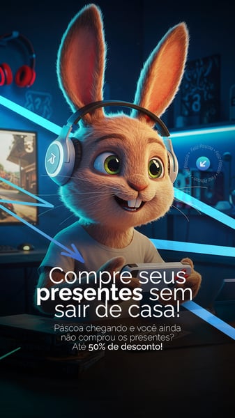 FELIZ PÁSCOA OFERTAS LOJA ELETRONICOS INFORMÁTICA DESCONTOS PROMOÇÃO SOCIAL MEDIA PSD EDITÁVEL