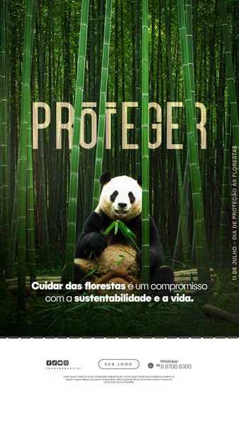 11 DE JULHO - DIA DE PROTEÇÃO ÀS FLORESTAS FLYER SOCIAL MEDIA PSD EDITÁVEL