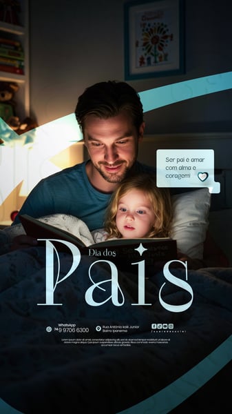 DIA DOS PAIS AGOSTO PAI - FLYER SOCIAL MEDIA PSD EDITÁVEL