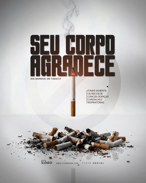 DIA MUNDIAL SEM TABACO 31 DE MAIO SOCIAL MEDIA PSD EDITÁVEL 2
