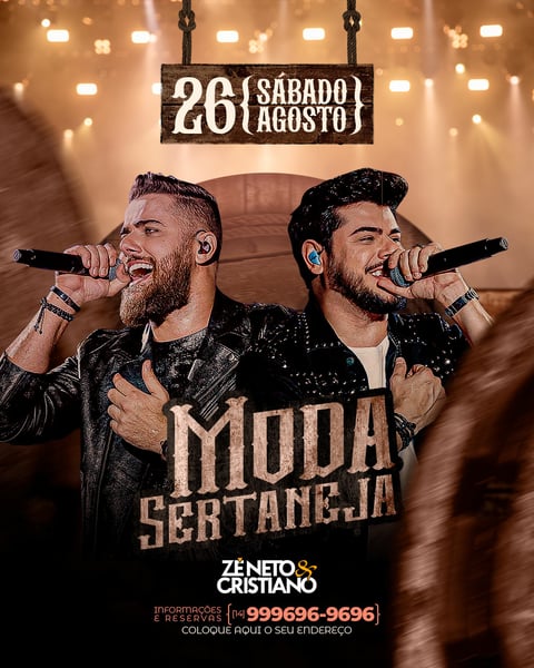FLYER MODA SERTANEJA - ZÉ NETO E CRISTIANO