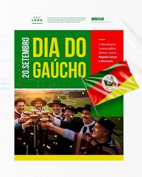 DIA DO GAÚCHO REVOLUÇÃO FARROUPILHA 20 DE SETEMBRO SOCIAL MEDIA PSD EDITÁVEL 3
