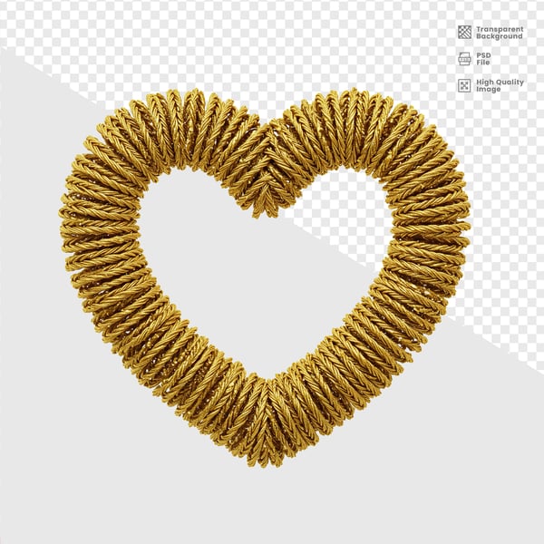 ELELEMENTO 3D DOURADO CORAÇÃO 16