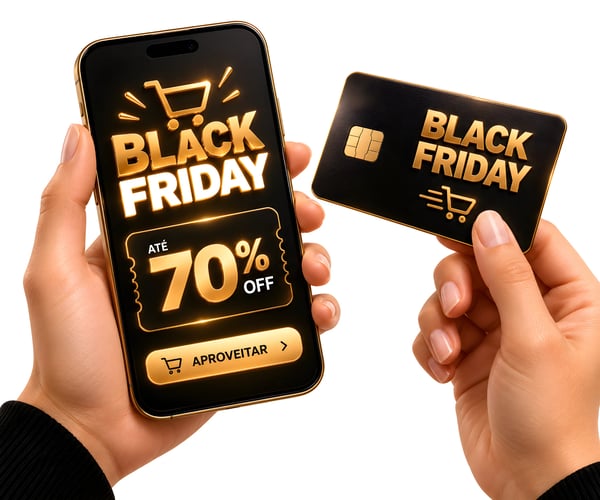 PROMOÇÃO BLACK FRIDAY EM PRETO E DOURADO