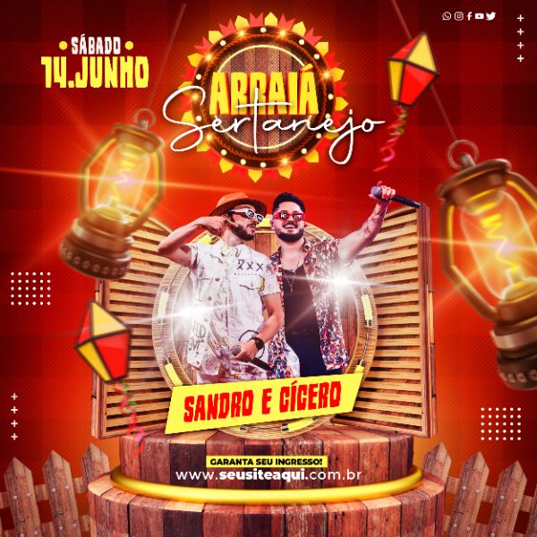 FLYER ARRAIÁ SERTANEJO FESTA JUNINA