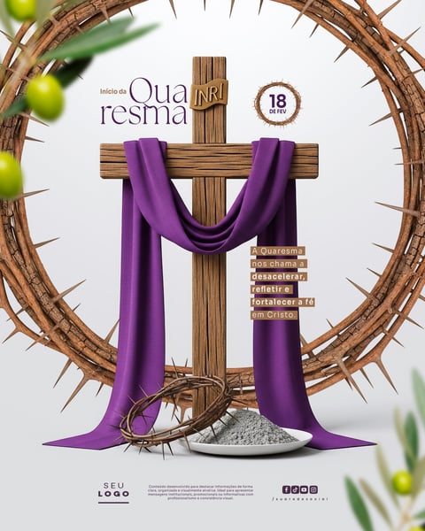 INÍCIO DA QUARESMA 18 DE FEVEREIRO SOCIAL MEDIA PSD EDITÁVEL 6