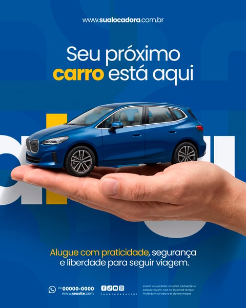 LOCADORA DE VEÍCULOS SOCIAL MEDIA PSD EDITÁVEL 1