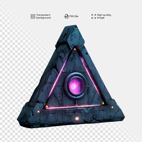 ELEMENTO 3D FUTURISTA | COM LUZES NEON | IMAGEM SEM FUNDO