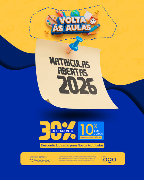 VOLTA ÀS AULAS SOCIAL MEDIA DESCONTO NA MATRÍCULA PSD EDITÁVEL FEED 7