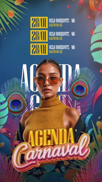 FLYER AGENDA CARNAVAL 4 STORY PSD EDITÁVEL