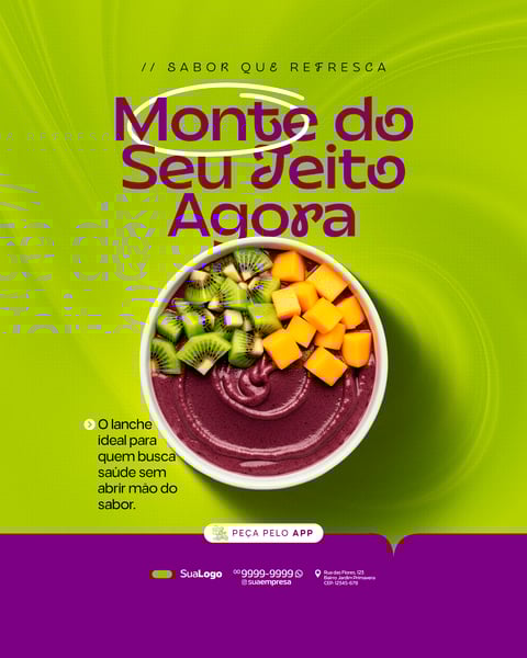 COLEÇÃO AÇAITARIA SOCIAL MEDIA PSD EDITÁVEL 2