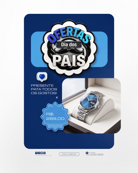 CAMPANHA DIA DOS PAIS FLYER INSTAGRAM VENDAS SOCIAL MEDIA PSD EDITÁVEL 5
