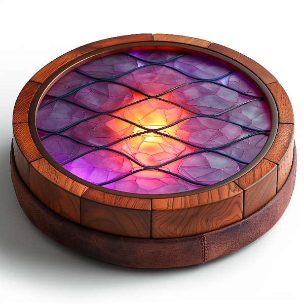 ELEMENTO DE MADEIRA COM LUZES EM 3D | IMAGEM