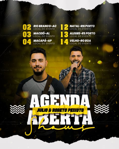 FLYER AGENDA DE SHOW EVENTO PSD EDITÁVEL FEED 4