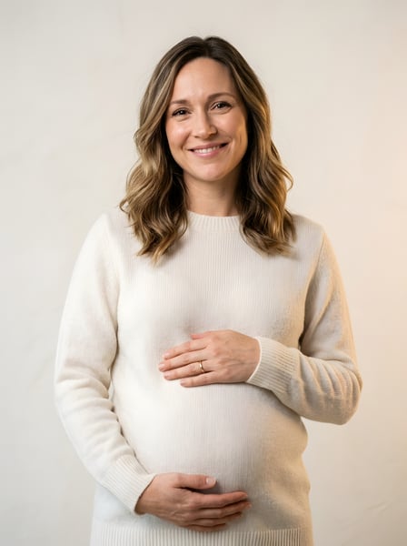 MULHER GRÁVIDA SEGURANDO O BARRIGA 24