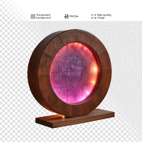 ELEMENTO DE MADEIRA COM LUZES | 3D | PARA COMPOSIÇÃO | IMAGEM SEM FUNDO