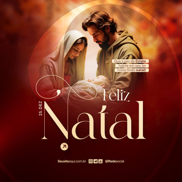 FELIZ NATAL RELIGIOSO 25 DE DEZEMBRO SOCIAL MEDIA PSD EDITÁVEL
