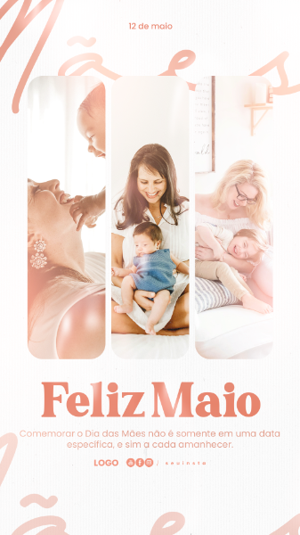 STORIE FELIZ MAIO MÊS DAS MÃES FEED PSD