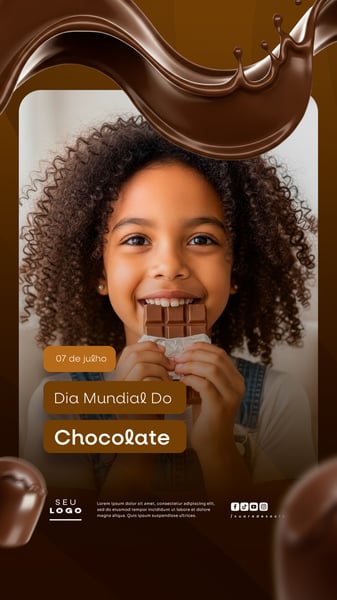 DIA MUNDIAL DO CHOCOLATE 7 DE JULHO SOCIAL MEDIA POST