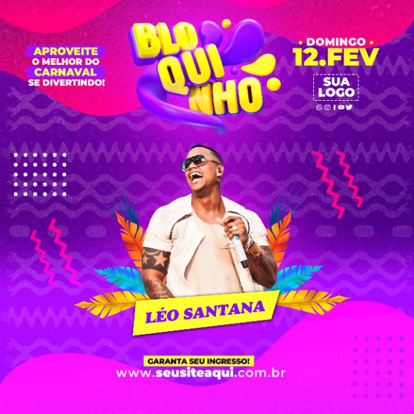 FLYER BLOQUINHO CARNAVAL LÉO SANTANA
