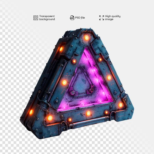 ELEMENTO 3D FUTURISTA | COM LUZES NEON | IMAGEM SEM FUNDO