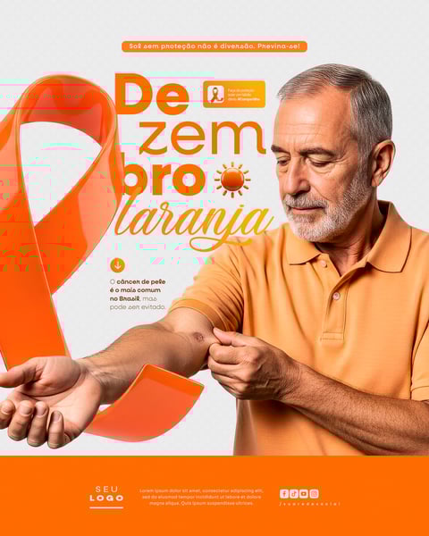 DEZEMBRO LARANJA MÊS DE CONSCIENTIZAÇÃO SOBRE O CÂNCER DE PELE SOCIAL MEDIA PSD EDITÁVEL (12)