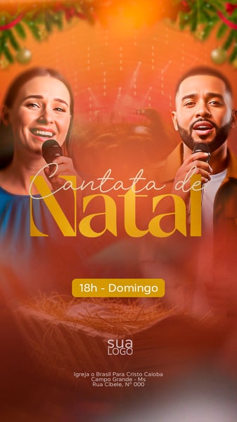 FLYER GOSPEL CANTATA DE NATAL - STORY PSD