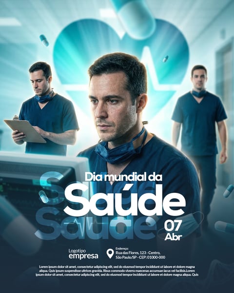 Dia Mundial da Saúde 7 de Abril PSD Editável