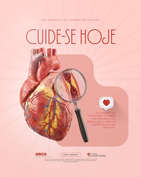 DIA NACIONAL DE COMBATE AO COLESTEROL SAÚDE PREVENÇÃO SOCIAL MEDIA PSD EDITÁVEL 2