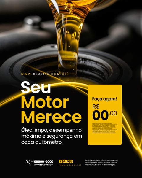 Troca de Óleo Oficina Mecânica Social Media PSD Editável 4