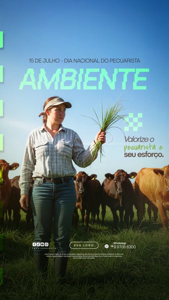 15 DE JULHO - DIA NACIONAL DO PECUARISTA - FLYER SOCIAL MEDIA PSD EDITÁVEL