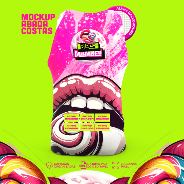 MOCKUP ABADÁ BLOCO MAMAEU PSD EDITÁVEL COSTAS